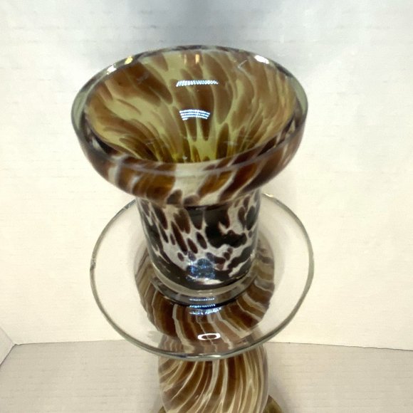 Tall Leopard-like Glass Candle Holder - Picture 4 of 8